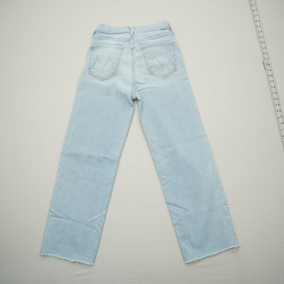 Mother The Rambler Zip Ankle Fray Wide Leg Jeans In Chill Pill Size 26 - Picture 6 of 15